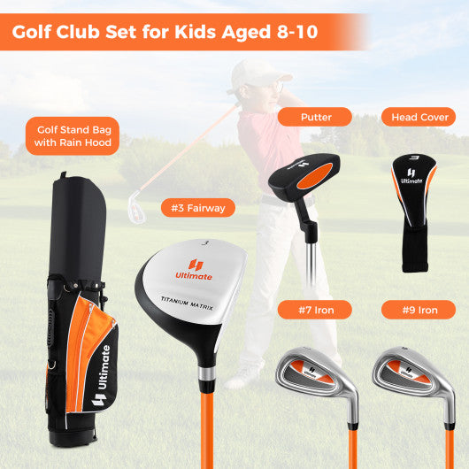 Junior Complete Golf Club Set For Age 8 to 10-Yellow