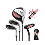 Junior Complete Golf Club Set for Kids with Rain Hood Right Hand Children Golf Age 8-10 Years Old-Pink