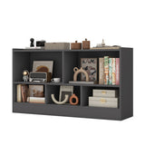 Kids 2-Shelf Bookcase 5-Cube Wood Toy Storage Cabinet Organizer-Gray