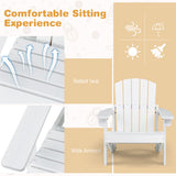 Kid's Adirondack Chair with High Backrest and Arm Rest-White