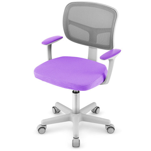 Adjustable Desk Chair with Auto Brake Casters for Kids-Purple