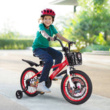 16 Inch Kids Bike Adjustable with Storage Basket and Double Brake for 4-8 Years Old-16 inches