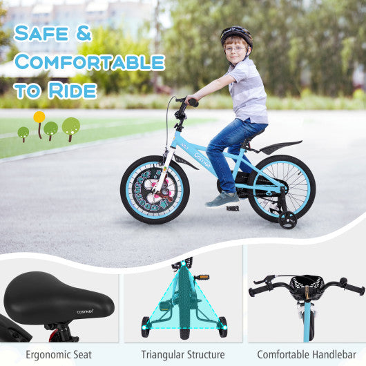 18 Inch Kids Bike with Adjustable Handlebar and Saddle for 4-8 Years Old-18 inches