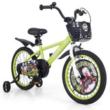 18 Inch Kids Bike Adjustable with Detachable Training Wheels for 4-8 Years Old-18 inches