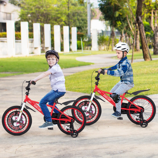 18 Inch Kids Bike Adjustable with Storage Basket and Double Brake for 4-8 Years Old-18 inches