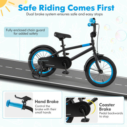 Kids Bike with Adjustable Handlebar and Saddle Black-14 inches