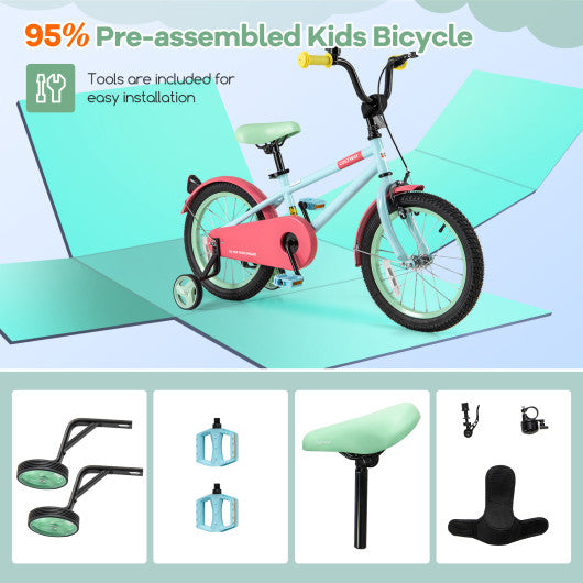 Kids Bike with Adjustable Handlebar and Saddle Blue-16 inches