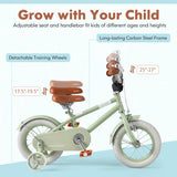 Kids Bike with Adjustable Handlebar and Saddle Green-12 Inches