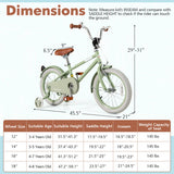 Kids Bike with Adjustable Handlebar and Saddle Green-16 Inches