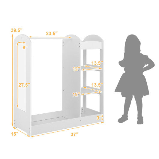 Kids Dress Up Storage with Mirror-White