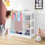 Kids Dress Up Storage with Mirror-White