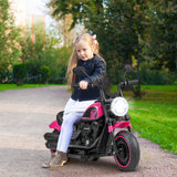 Kids Electric Motorcycle with Training Wheels and LED Headlights-Pink