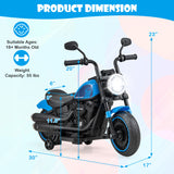 Kids Electric Motorcycle with Training Wheels and LED Headlights-Blue