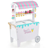 Kids Ice Cream Cart Playset with Display Rack and Accessories