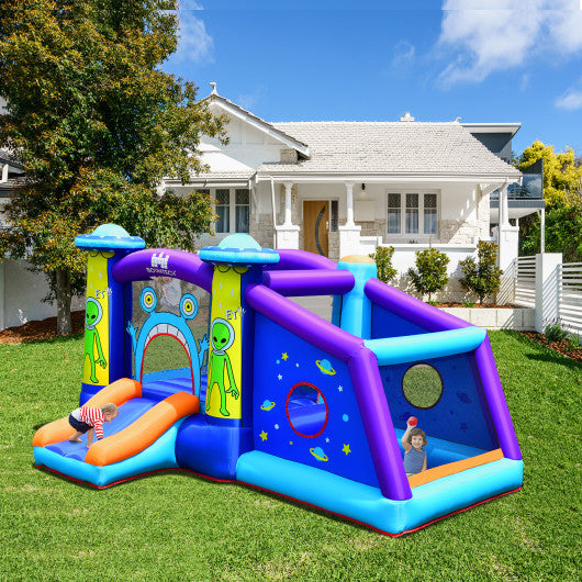 Kids Inflatable Bounce House Aliens Jumping Castle Without Blower