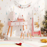 Kids Jewelry Armoire Cabinet with 2 Tilt Angles and Large Capacity-White