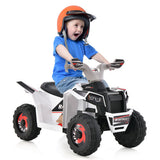 Kids Ride on ATV 4 Wheeler Quad Toy Car with Direction Control-White