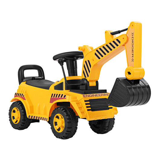 Kids Ride on Excavator with Adjustable Shovel-Yellow