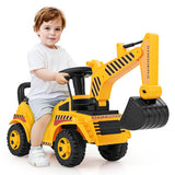 Kids Ride on Excavator with Adjustable Shovel-Yellow