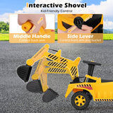 Kids Ride on Excavator with Adjustable Shovel-Yellow