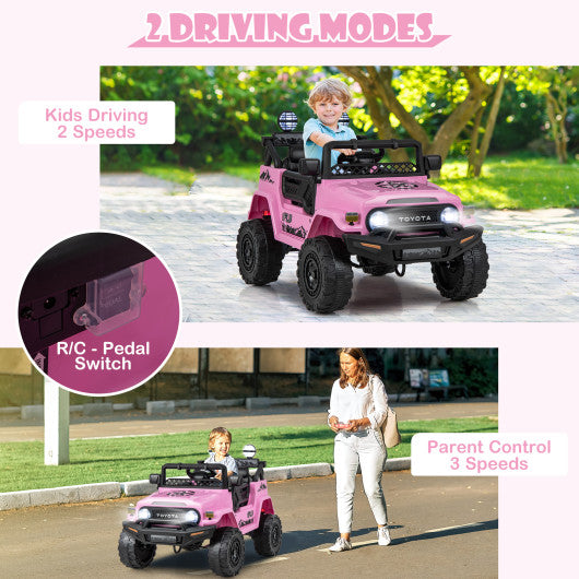 12V 7Ah Licensed Toyota FJ Cruiser Electric Car with Remote Control-Pink