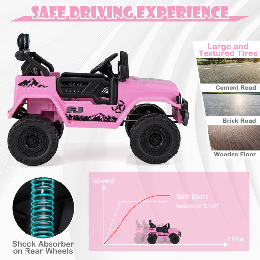 12V 7Ah Licensed Toyota FJ Cruiser Electric Car with Remote Control-Pink