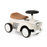 Kids Sit to Stand Vehicle with Working Steering Wheel and Under Seat Storage-White