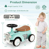 Kids Sit to Stand Vehicle with Working Steering Wheel and Under Seat Storage-Green