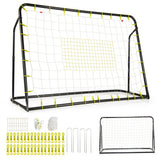 2-in-1 Kids Soccer Rebounder and Soccer Goal with Adjustable Height-Black
