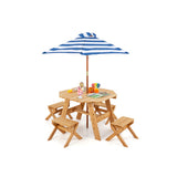 Kids Wooden Table Set for Children Aged 3+ Years-Natural