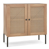 Kitchen Sideboard with 2 Rattan Doors and Adjustable Shelf-Natural