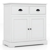 Kitchen Buffet Storage Cabinet with 2 Doors and 2 Storage Drawers-White