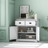 Kitchen Buffet Storage Cabinet with 2 Doors and 2 Storage Drawers-White