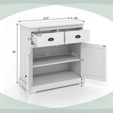 Kitchen Buffet Storage Cabinet with 2 Doors and 2 Storage Drawers-White