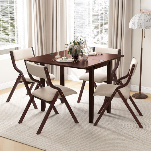Kitchen Table Set for 2 Expandable Dining Table with 2 Upholstered Folding Chairs