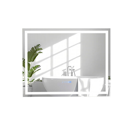 LED Bathroom Mirror Wall Mounted Rectangle Mirror with 3-Color Dimmable Lights-M