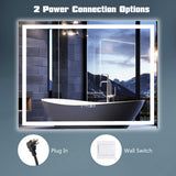 LED Bathroom Mirror Wall Mounted Rectangle Mirror with 3-Color Dimmable Lights-M