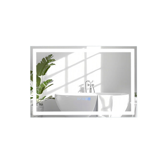 LED Bathroom Mirror Wall Mounted Rectangle Mirror with 3-Color Dimmable Lights-S