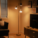 64 Inch 3-Light LED Floor Lamp Reading Light for Living Room Bedroom-Silver