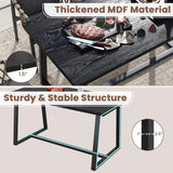 Large Dining Table with Heavy-duty Metal Frame and Anti-slip Foot Pads-Black