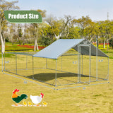 Large Metal Chicken Coop with Waterproof and Sun-proof Cover