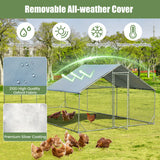 Large Metal Chicken Coop with Waterproof and Sun-proof Cover