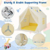 48 x 42 x 50 Inch Large Play Tent with Washable Cotton Mat Holiday Birthday Gift for Kids-Beige