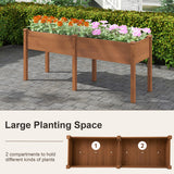 Large Raised Garden Bed with Drainage Holes and 6 Supporting Legs-Brown