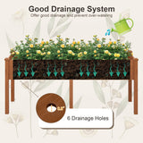 Large Raised Garden Bed with Drainage Holes and 6 Supporting Legs-Brown