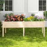 Large Raised Garden Bed with Drainage Holes and 6 Supporting Legs-Natural