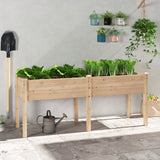 Large Raised Garden Bed with Drainage Holes and 6 Supporting Legs-Natural