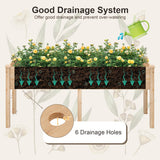 Large Raised Garden Bed with Drainage Holes and 6 Supporting Legs-Natural