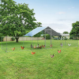 Large Walk-in Metal Chicken Coop with Cover for Farm Backyard