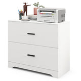 2-Drawer Lateral File Cabinet with Adjustable Bars for Home and Office-White